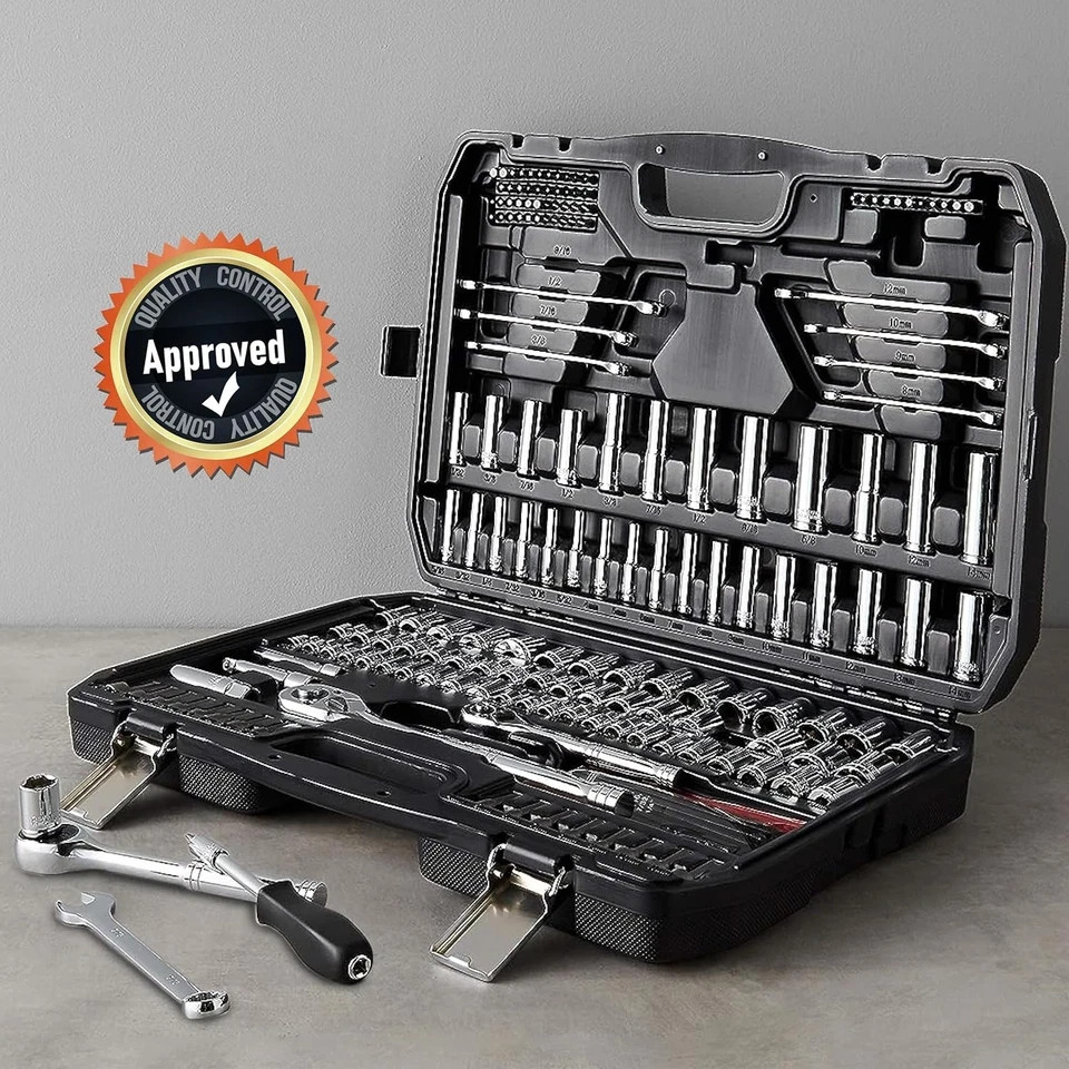 Mechanic'S Socket Tool Set with Case, SAE and Metric Sizes, 201-Piece