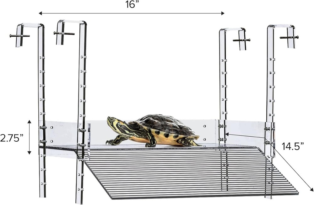Extra Large Acrylic Turtle Ramp Adjustable Mounting Reptile Basking Platform