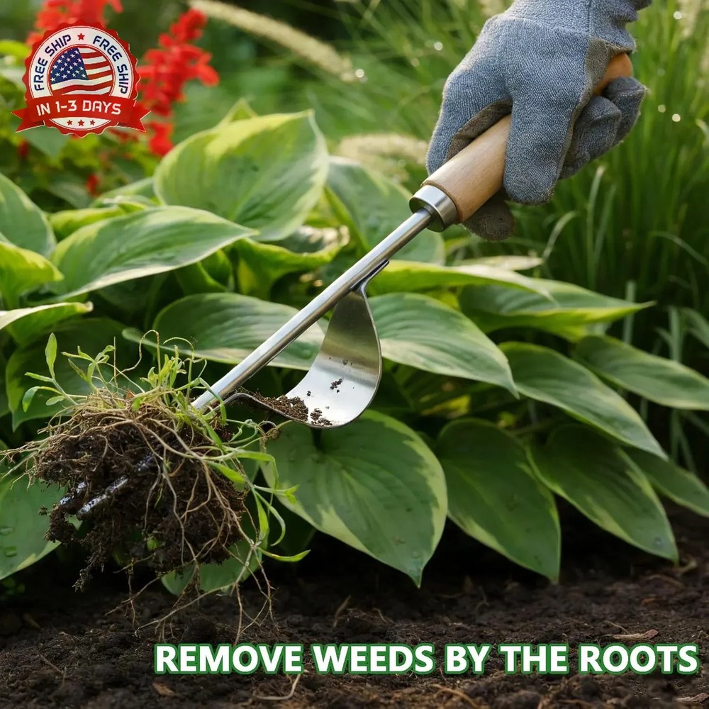 Weed Puller Tool, 2 Pack Garden Tools with 4 Teeth Weed Puller and Uprooting Wee