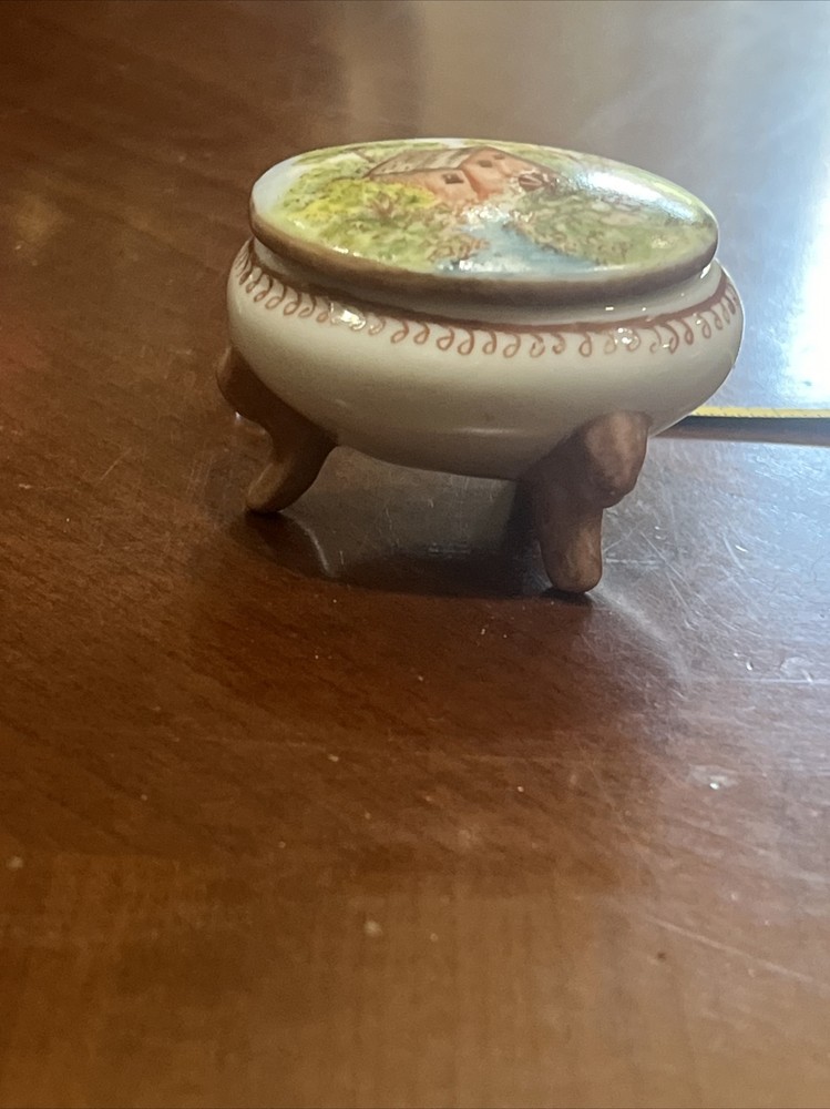 Hand Painted Porcelain Trinket Jar