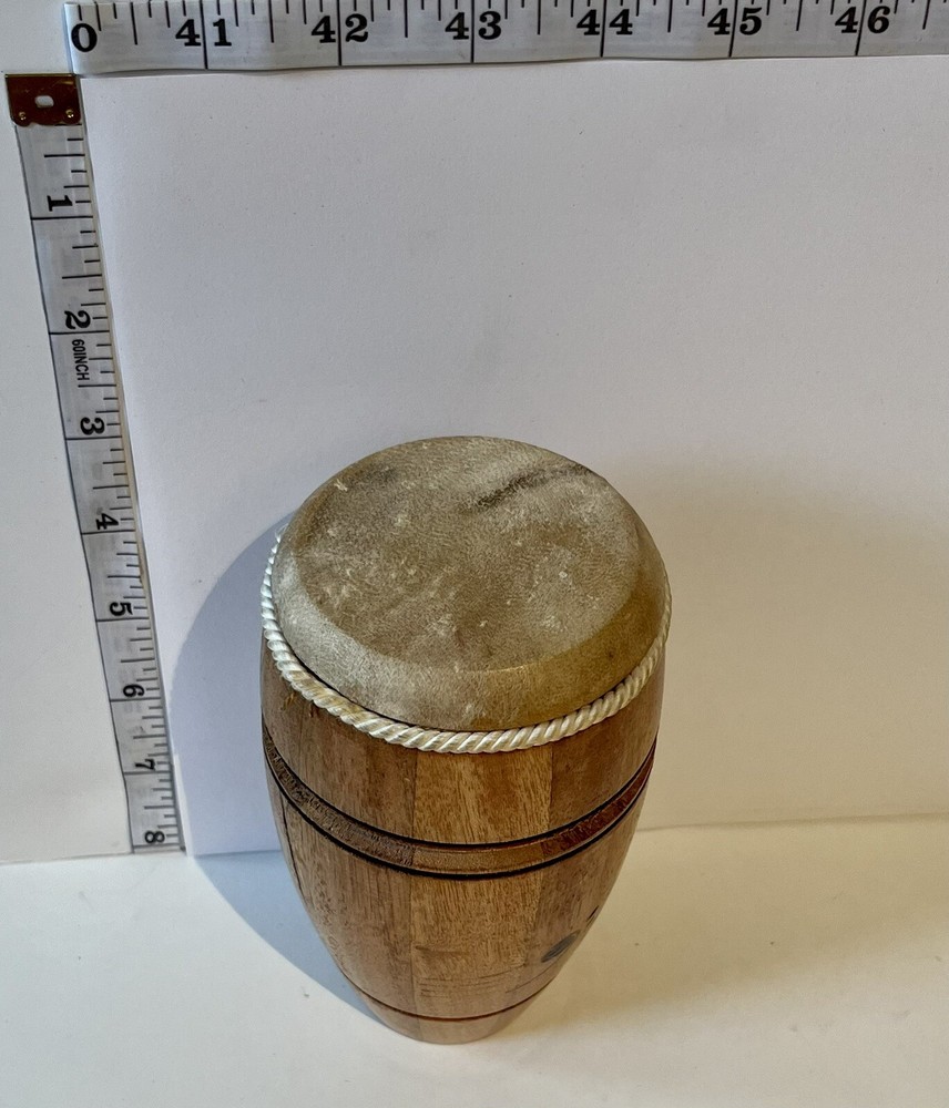 Cuban Mini Style Bongo Hand Painted 5-1/2” tall *Decorative & Functional*