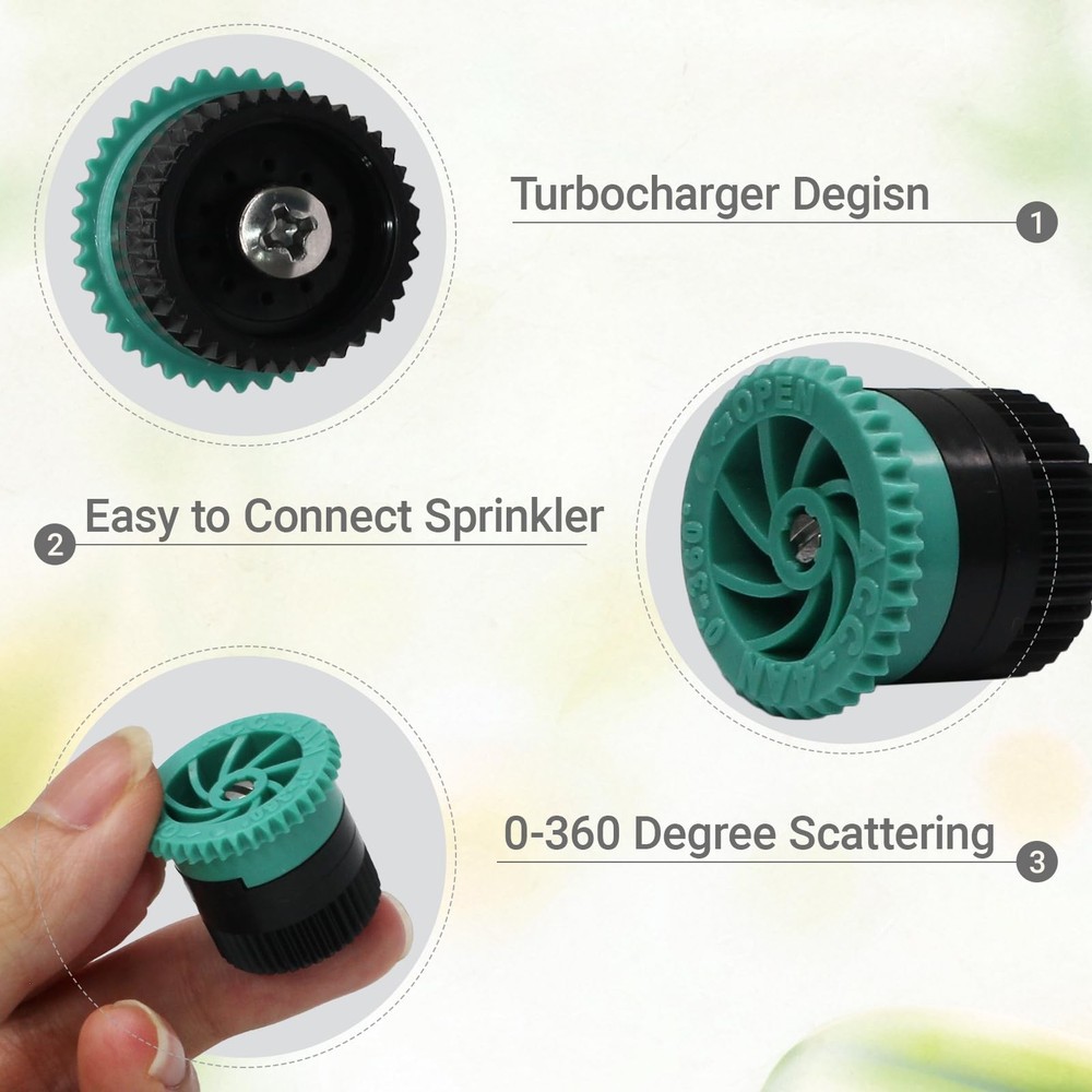 Variable Arc Nozzle, 10 Pcs Adjustable Sprinkler Heads Replacement with Pop U...