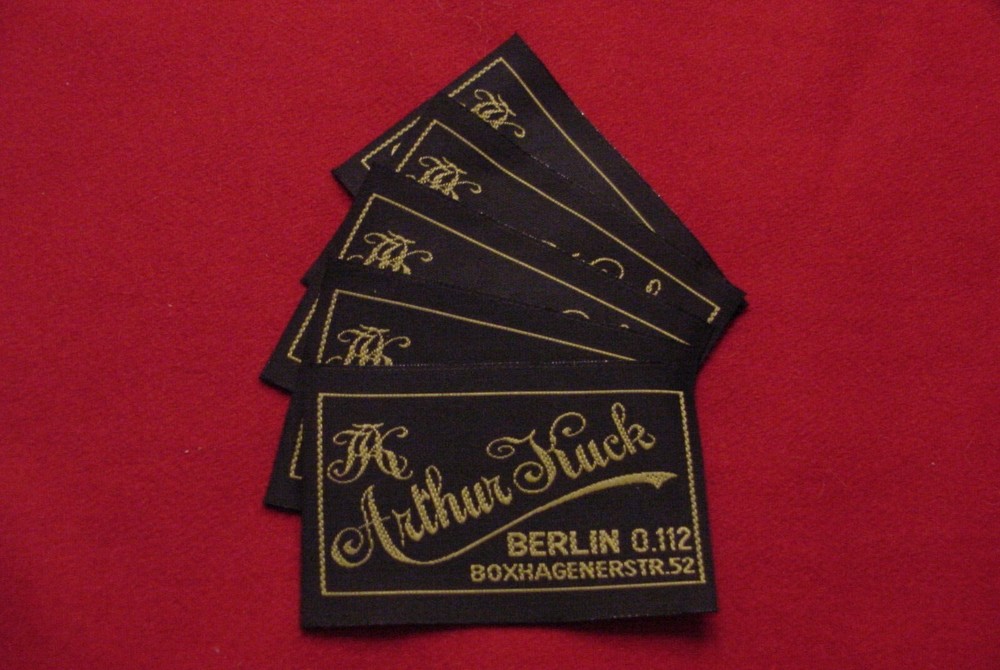 GERMAN UNIFORM TAILOR LABEL : ARTHUR KUCK,  BERLIN - FIVE CUSTOM-MADE REPLICAS