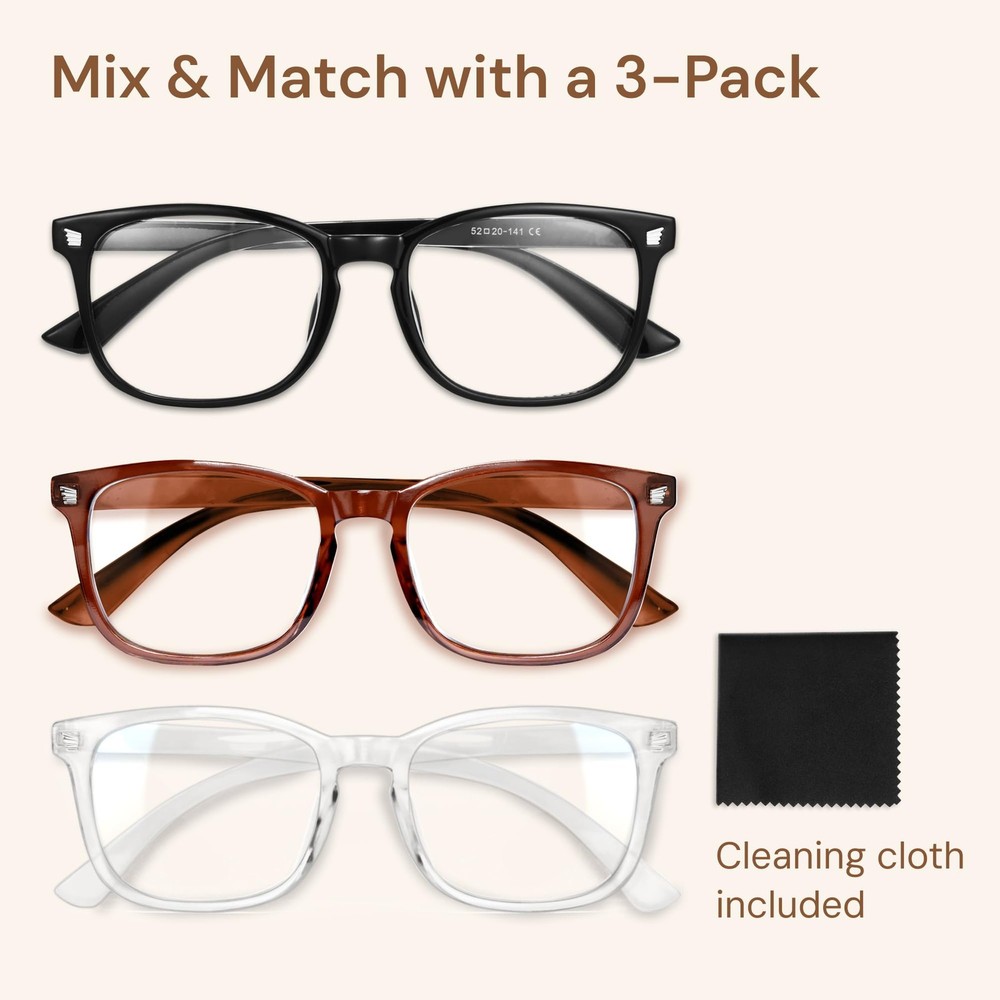 Gaoye Blue Light Blocking Glasses for Women - 3 Pack Computer Eyewear