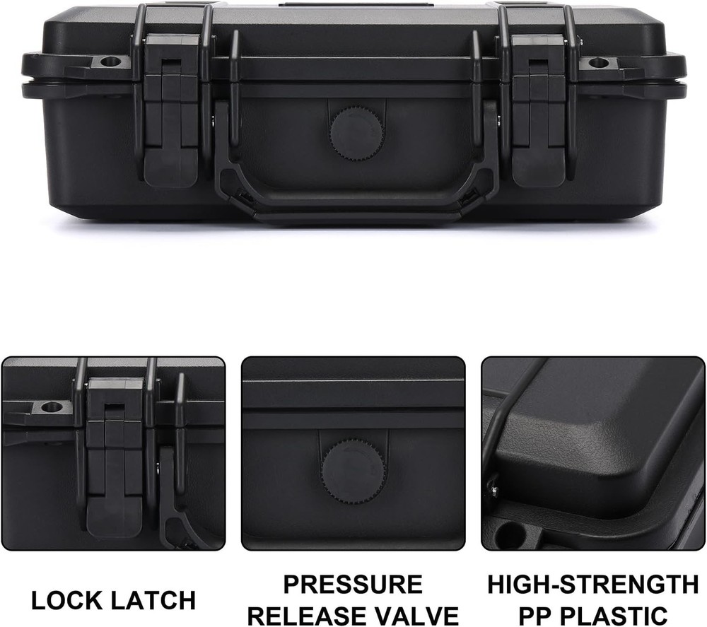 Waterproof Hard Case with Foam Insert Shockproof Tool Storage Box