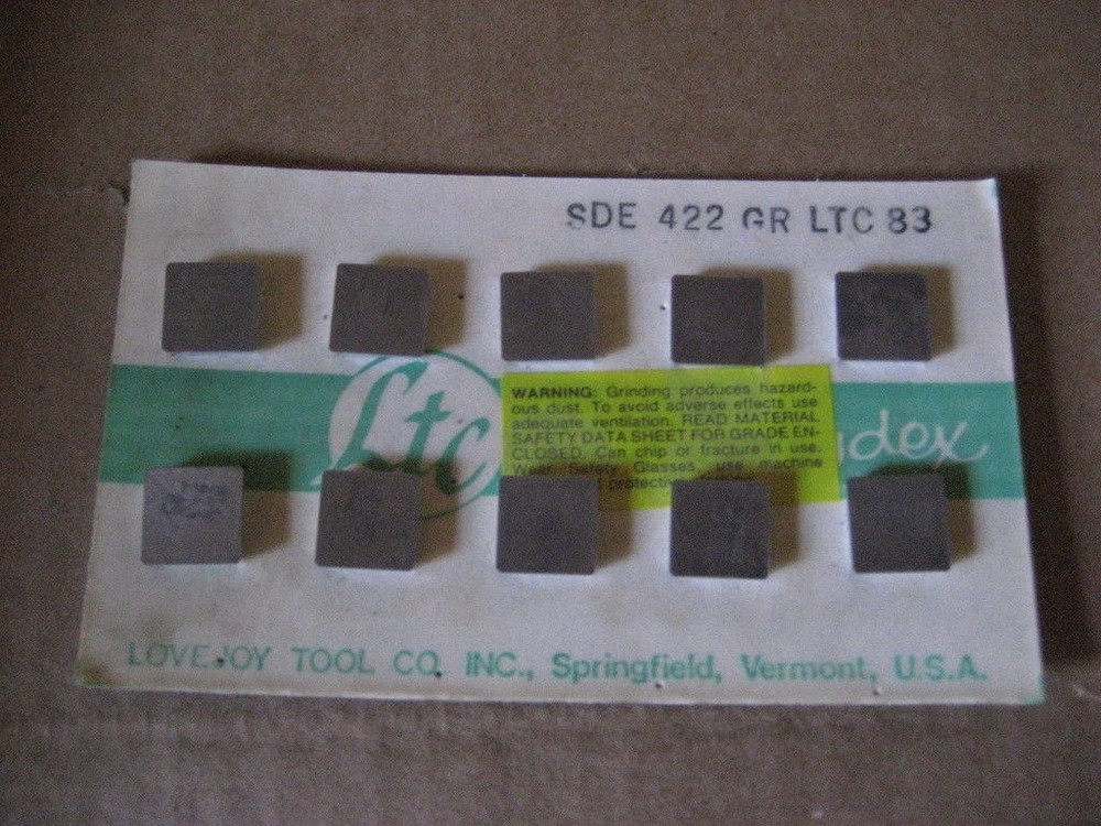LOVEJOY SDE422 GRD83 CARBIDE INSERTS 10PCS (MAN112-10)