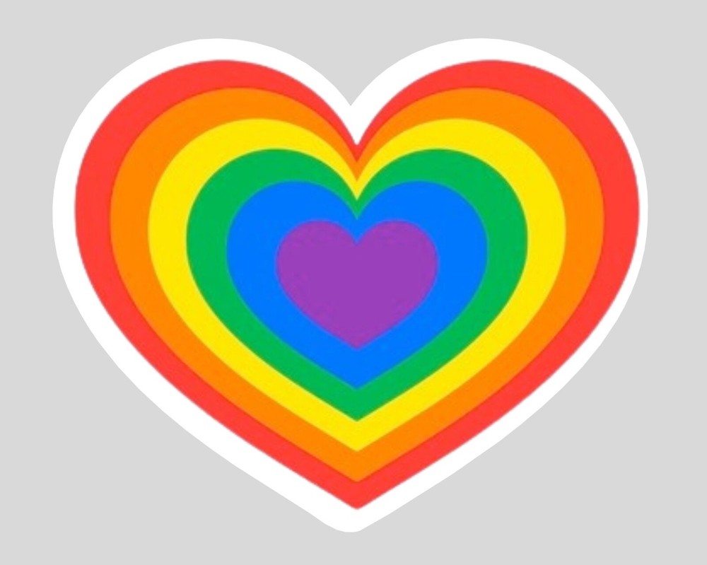 Gay Pride Rainbow Heart STICKER