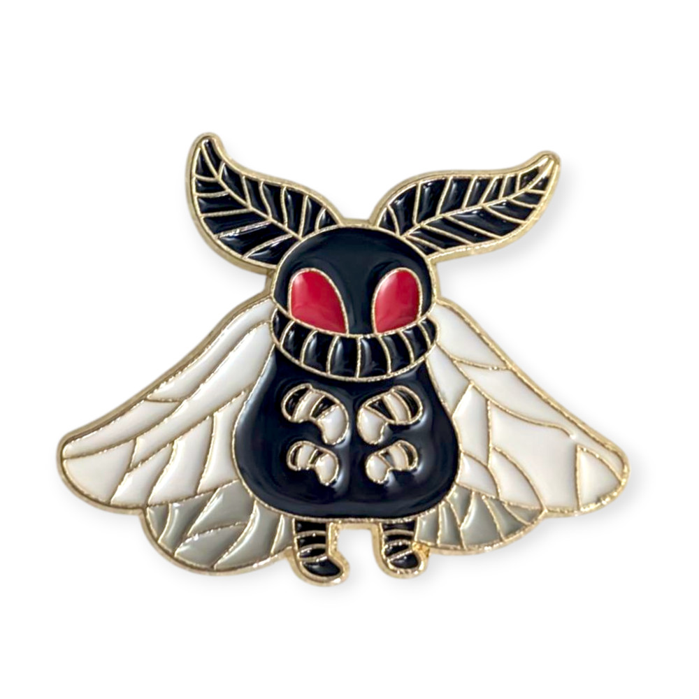 Insect Animal Cryptid Enamel Pin: Moth Mothman