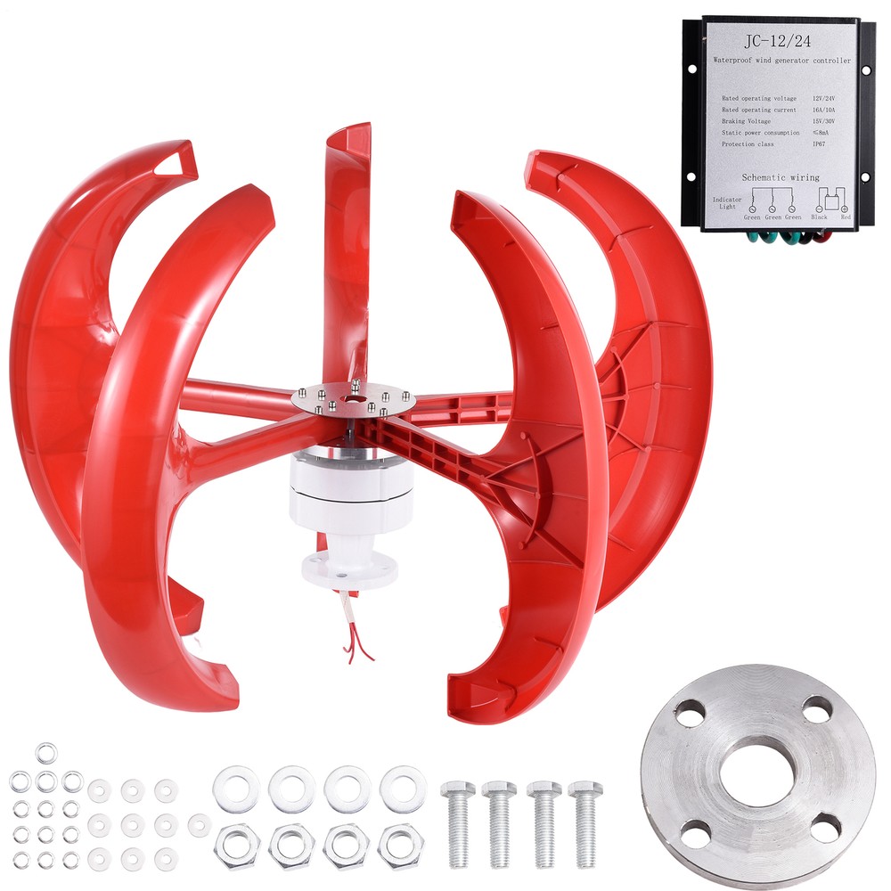 1000W 24V Vertical Axis Wind Power Turbine Generator Controller Home Windmill