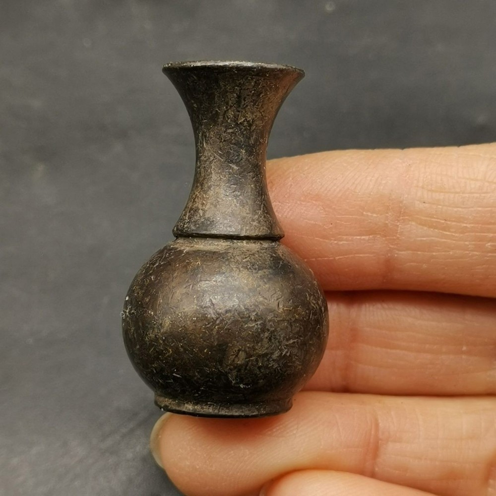 Solid Brass Incense Holder Small Copper Vase Vintage Buddhist Altar Decor