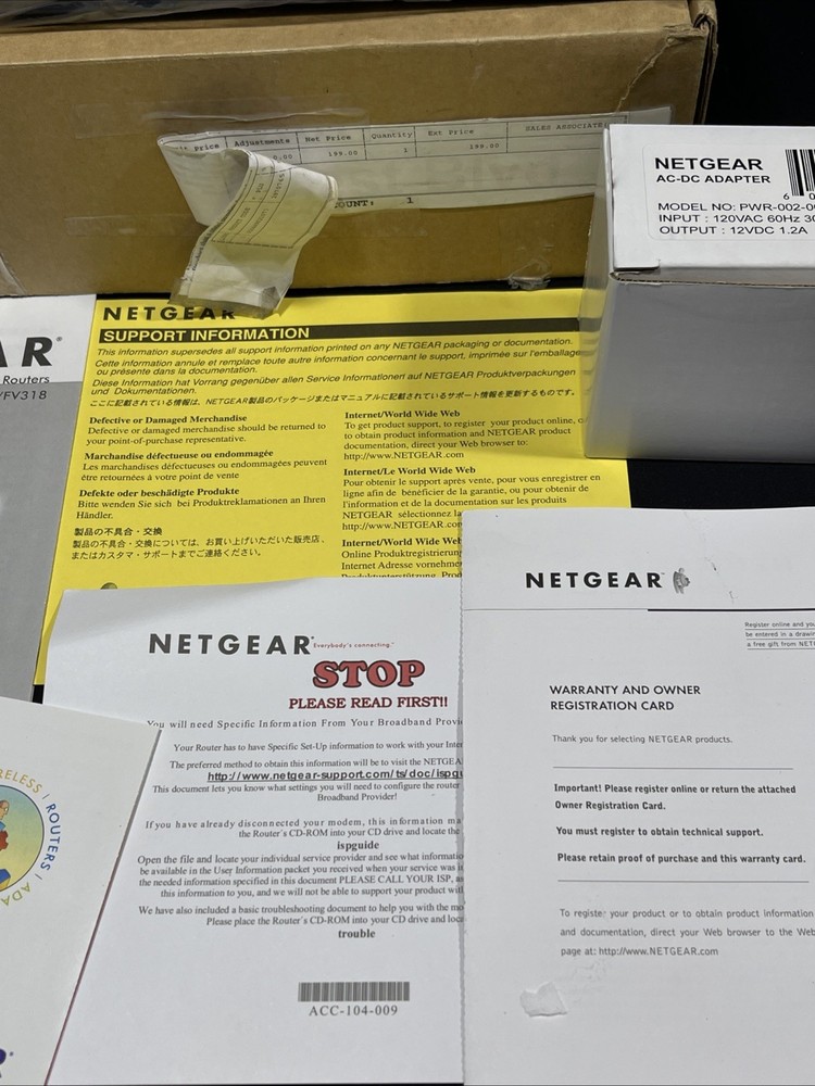 NETGEAR internet Access Firewall Router Model FR314