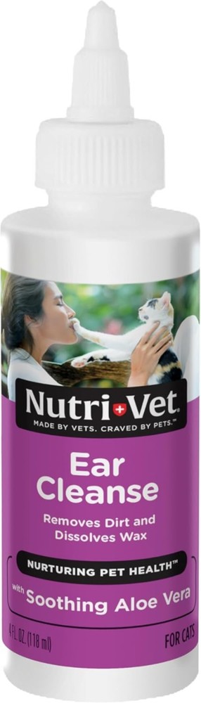 Effective Cat Ear Cleaner - 4oz Gentle Solution for Itchy Ears & Deodorizing