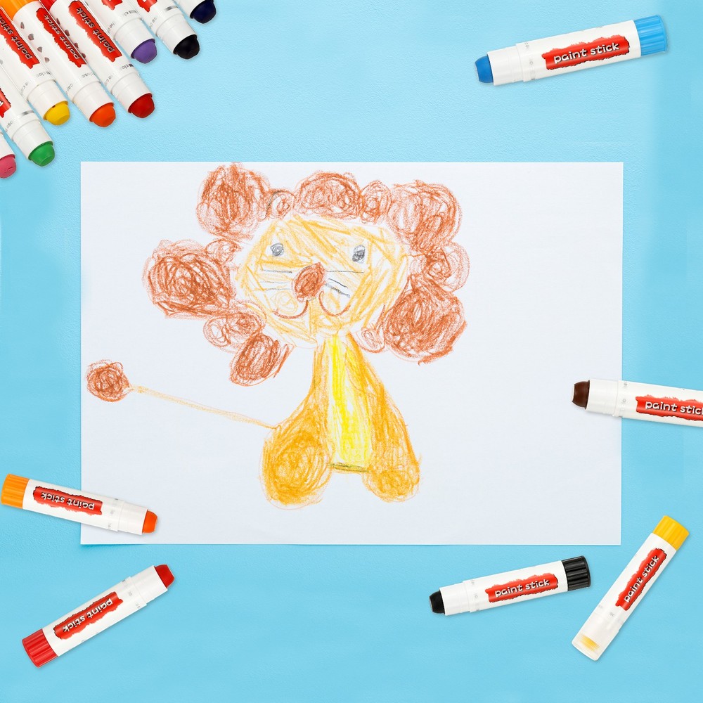 Solid Tempera Paints, 9 Pcs Washable Paint Sticks Paint Pens, Beige