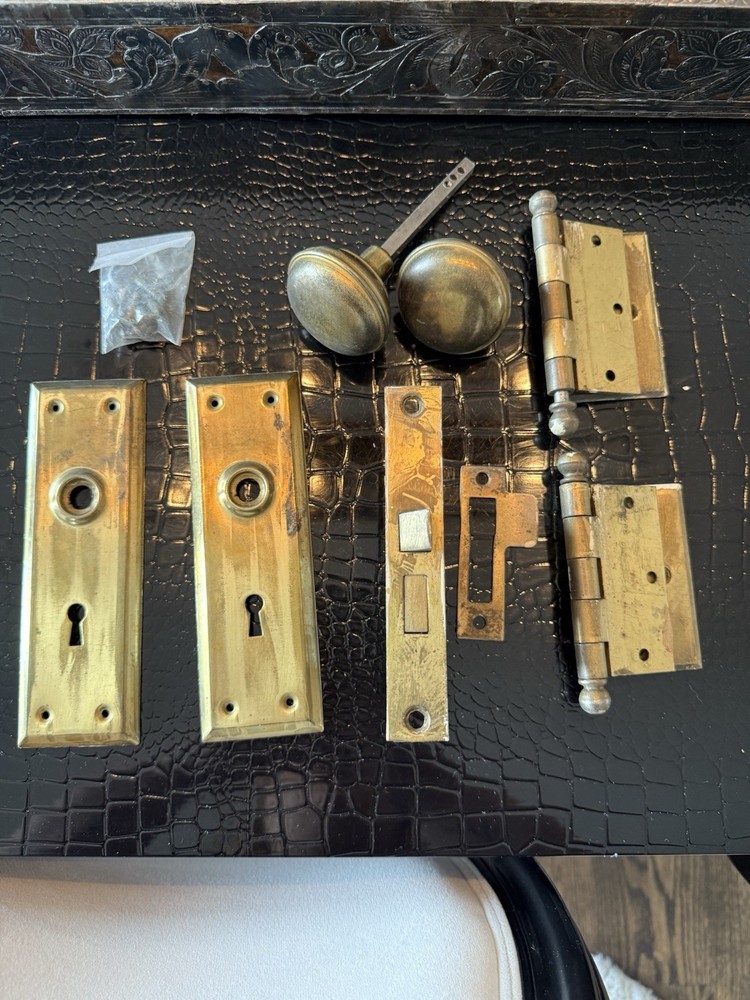 Antique Brass Door Hardware Complete Set!