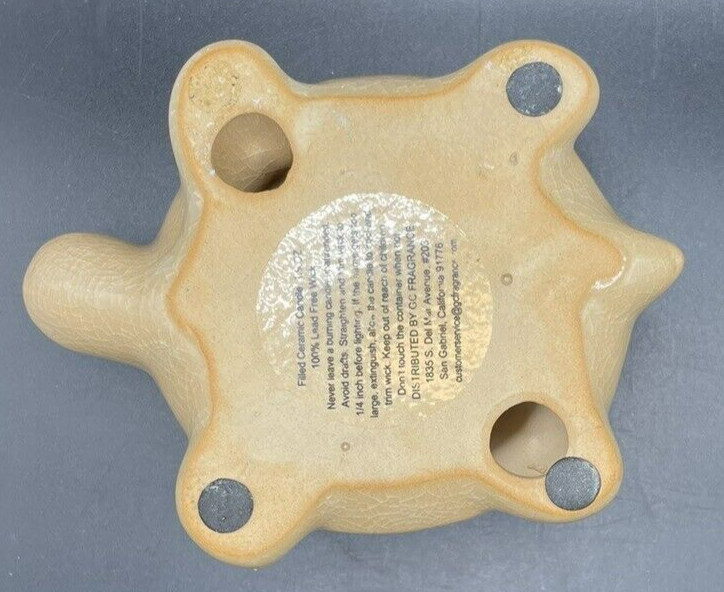 Ceramic Glazed Stoneware Tan Turtle Votive Tealight Candle Holder