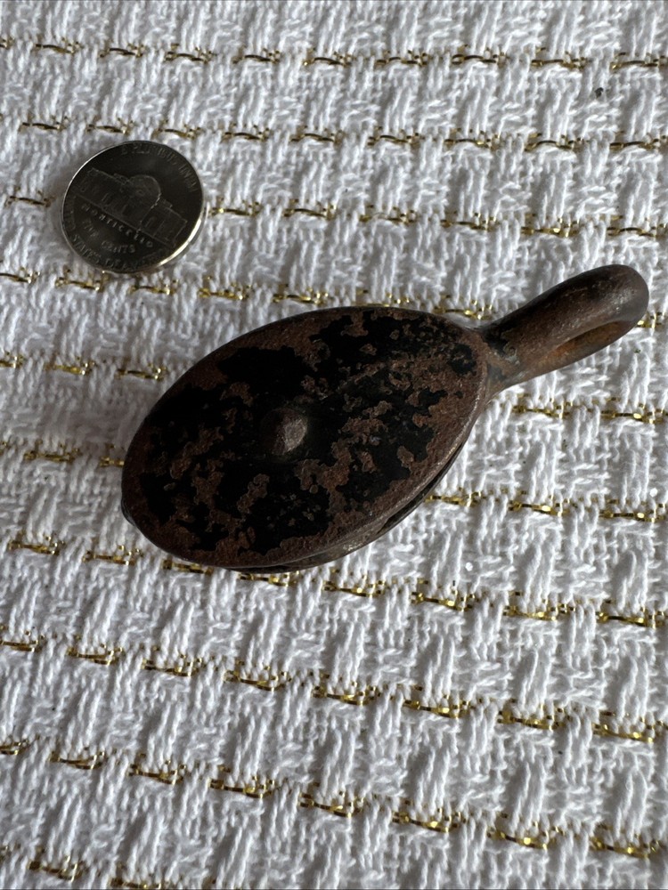 Antique Block Pulley Small 2.5 Inches Rustic Cast Iron - Possible Flag Pole