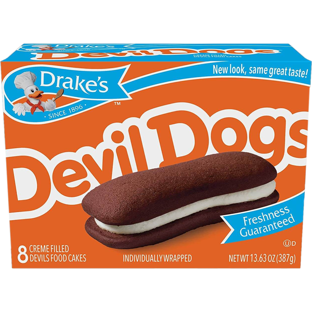 Drake's Devil Dogs, 4 Boxes, 32 Individually Wrapped Devils Food Cakes