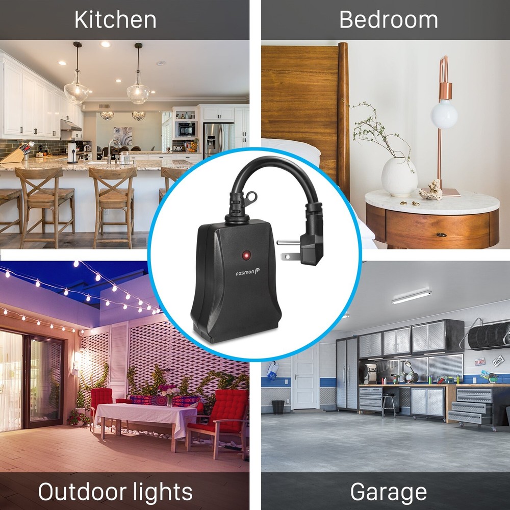2 Outlet Power Switch Plug Weatherproof Outdoor Light Wireless Remote Control