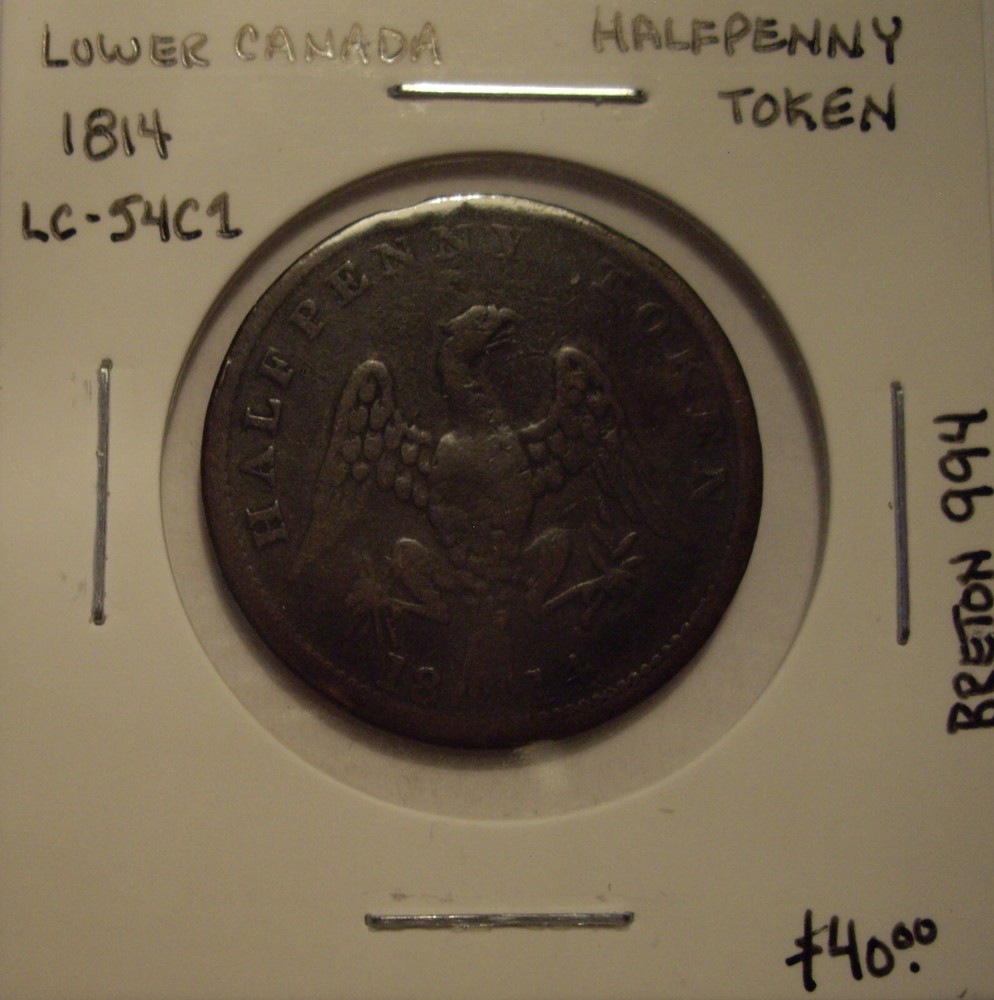 Lower Canada 1814 Half Penny Token LC-54C1