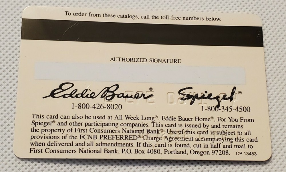 Eddie Bauer ~ Charge Card cc1611