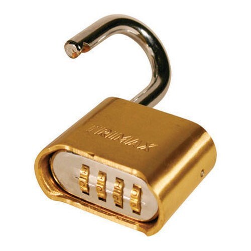 Trimax Solid Brass 2" Body Pad Lock Set Your Own Combination - Keyless No Key