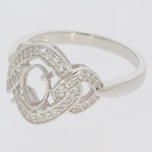 Sterling Silver Semi Mount Ring Setting Oval OV 7X5mm