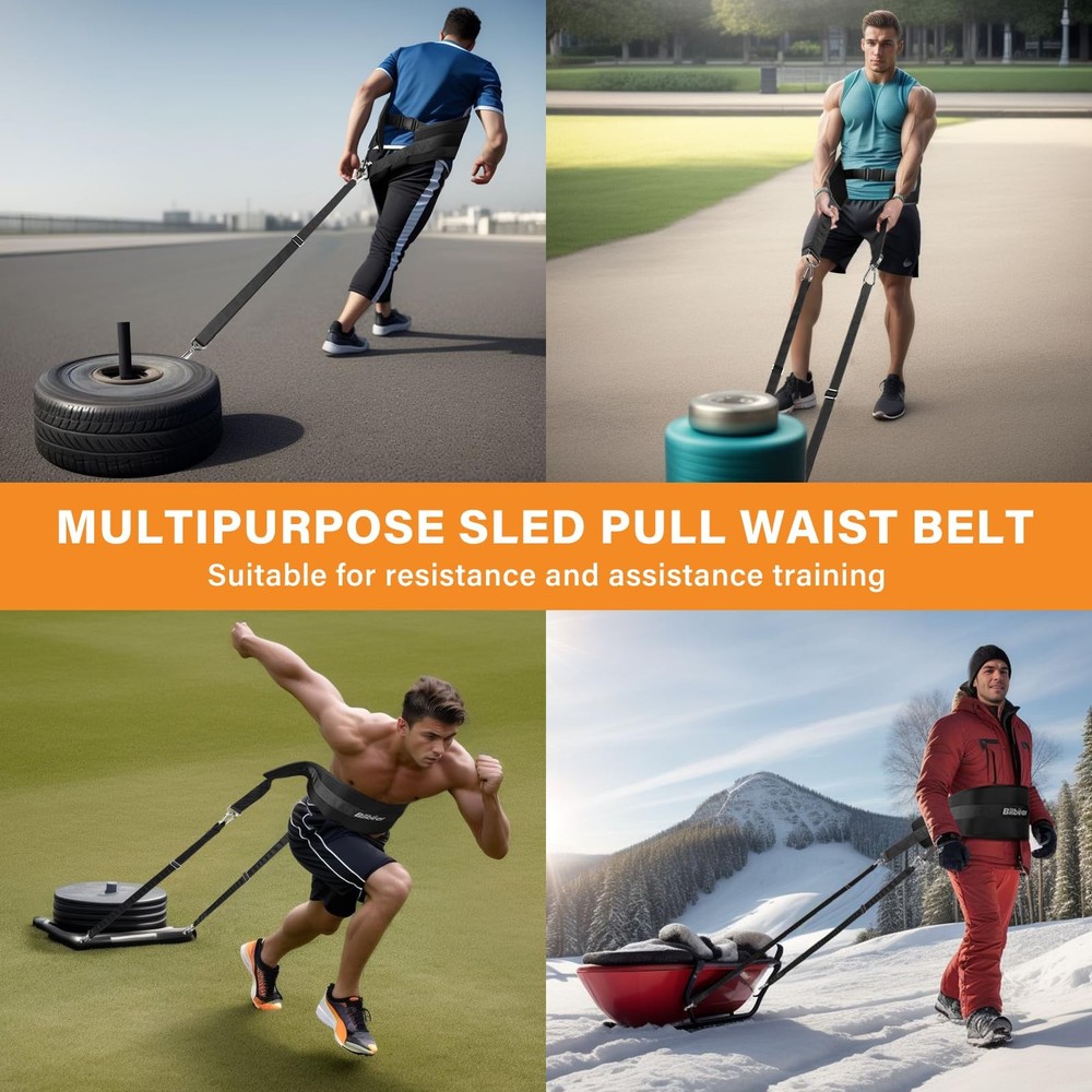 Adjustable Sled Training Belt for Weight Pulling and Resistance Workouts