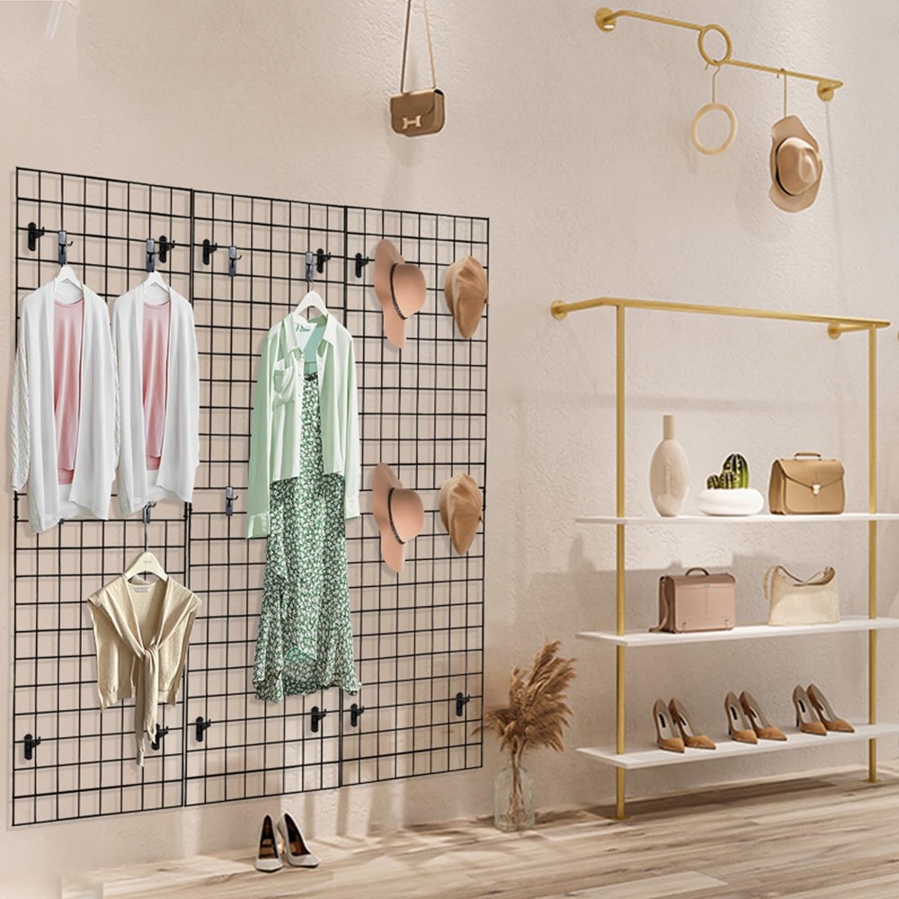 Gridwall Panel, 2'x6', Heavy Duty, Black, Commercial Grade, Wall Display, 1 Pack