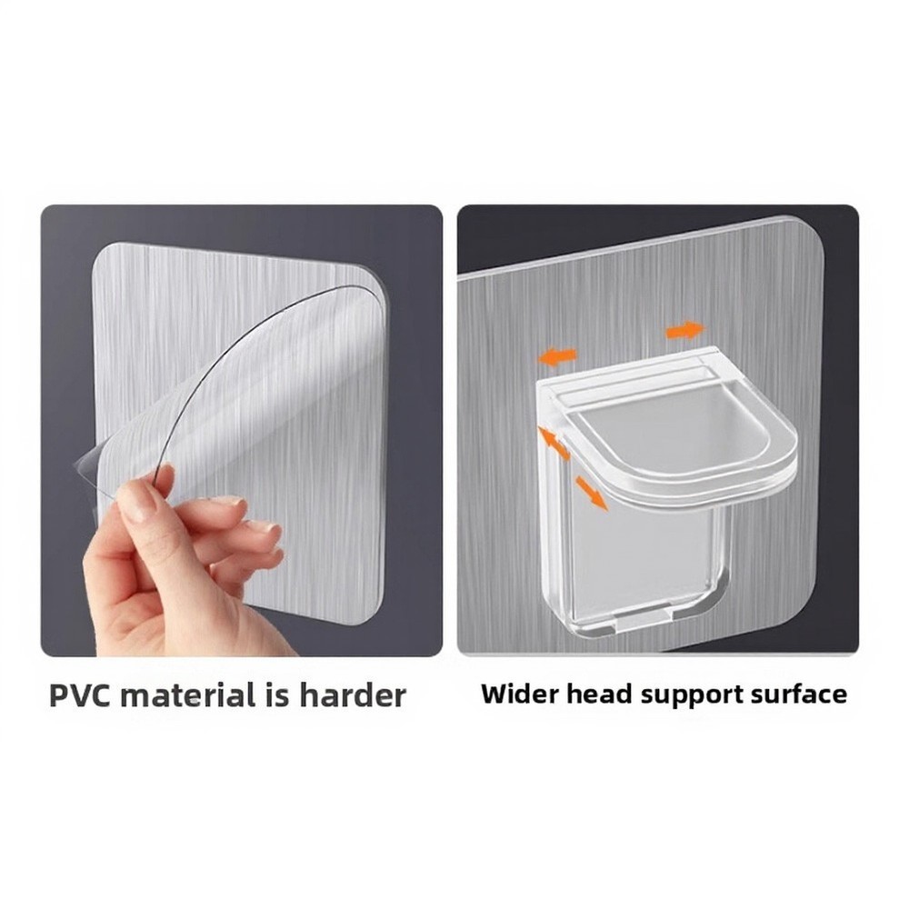 Transparent Shelf Support Nails 16 Pack 7x7cm for Hard Smooth Surfaces