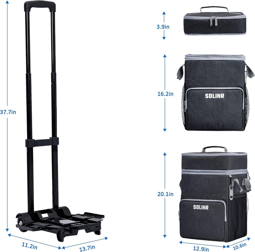cans large rolling cooler, leak-proof insulated soft cooler with wheels