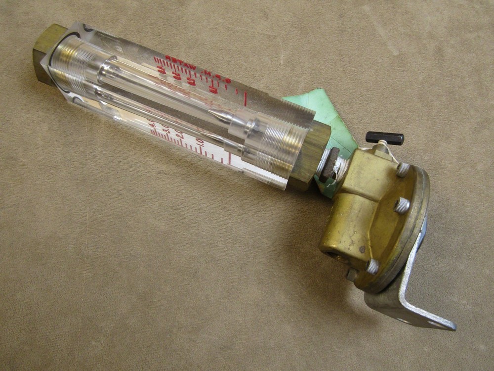 BROOKS MITE INSTRUMENTS USA 0-4 G.P.M. VARIABLE WATER FLOW METER FLOWMETER GAUGE