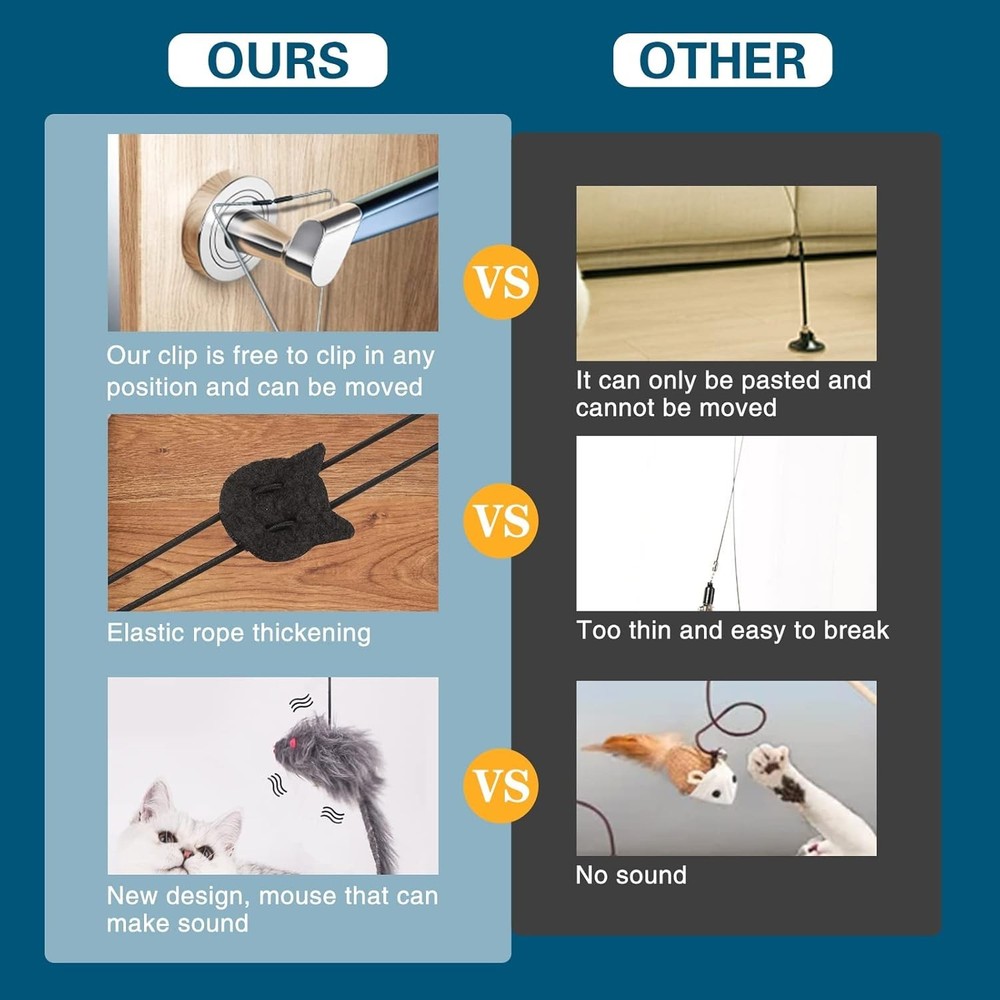 Delightful Interactive Cat Feather Toy - Adjustable Teaser Wand for Indoor Play
