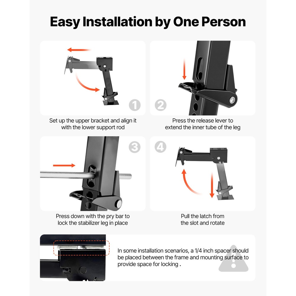 Uimoso Telescoping Stabilizer Jack 2PCS Swing Down Support for RV Trailer
