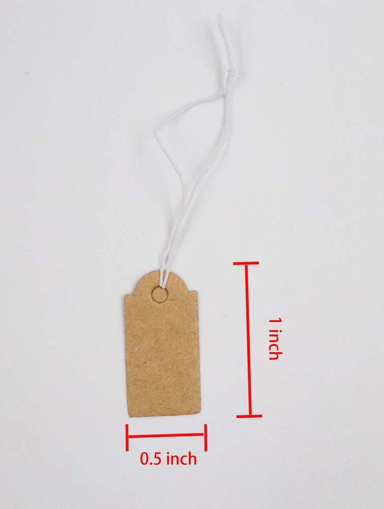 Sowaka 100 Pcs Display Tags with Hanging String Mini Writable Blank Label Dis...