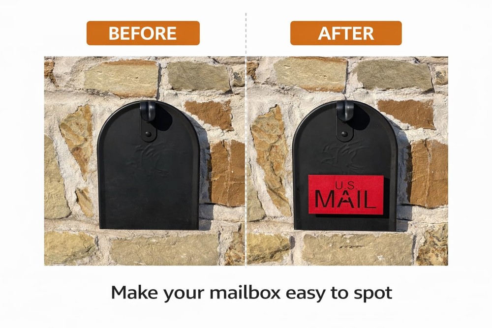 US MAIL Mailbox Flag Kit – Large Red Replacement Flag for Brick & Stone Mailb...