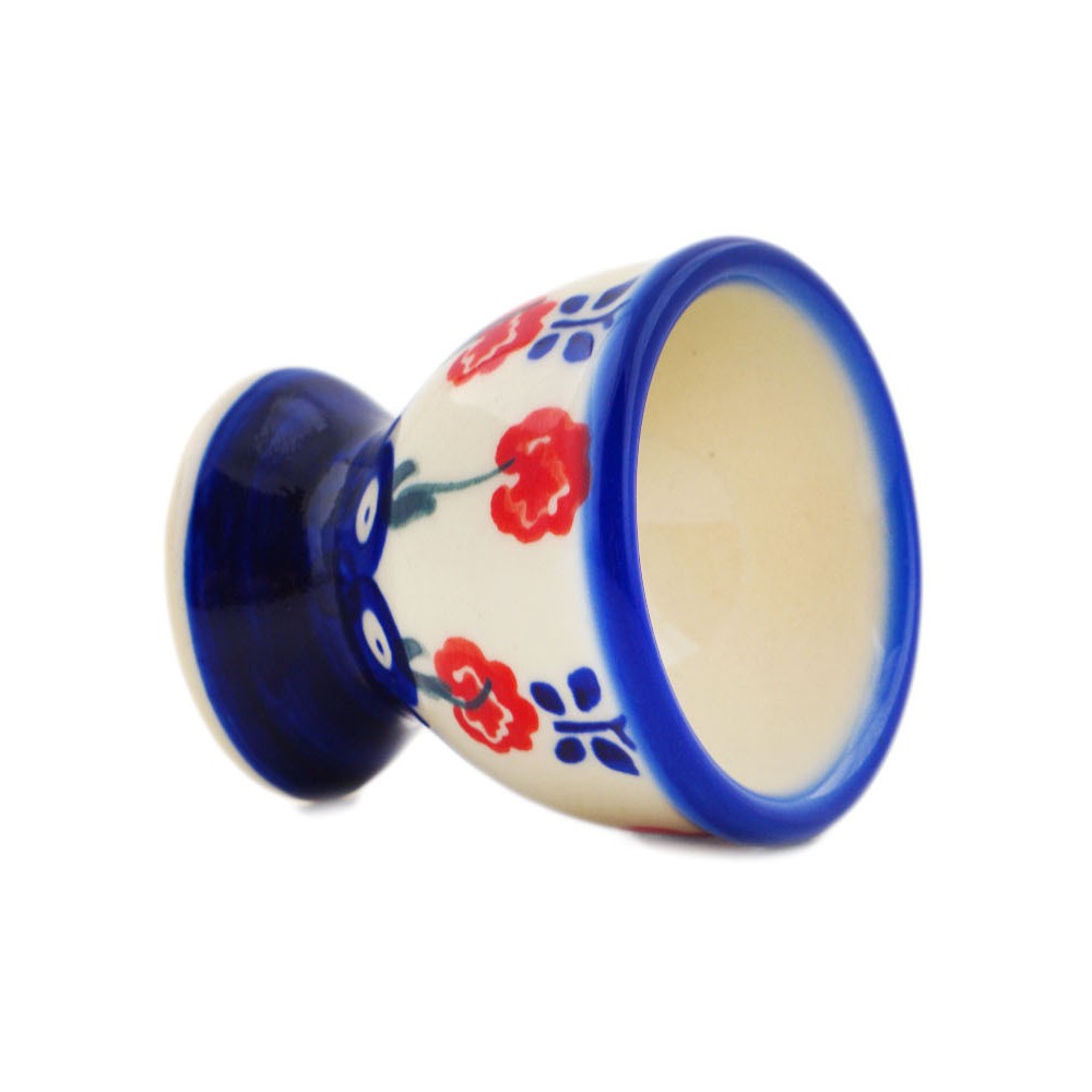 Polish Pottery Egg Holder 2" Blue Eye Spring