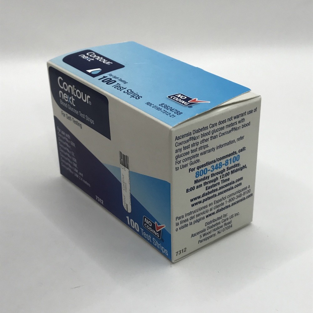 Contour Next Blood Glucose Test Strips exp 04/2027 No Coding 100 Test Strips