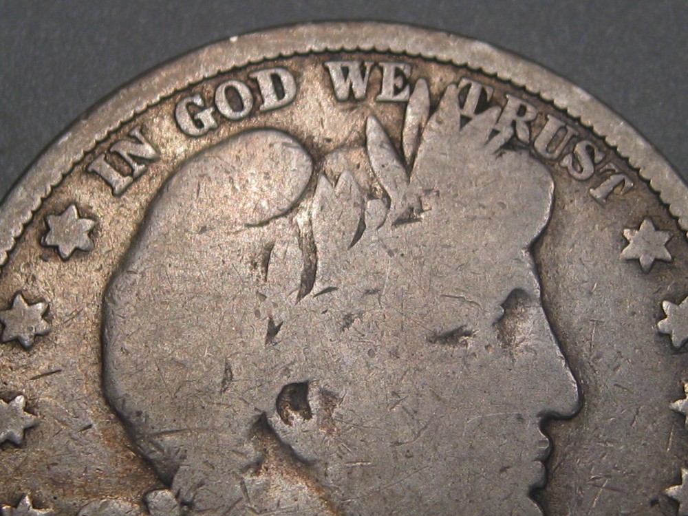 Better-date 1896-o Silver BARBER Half Dollar.