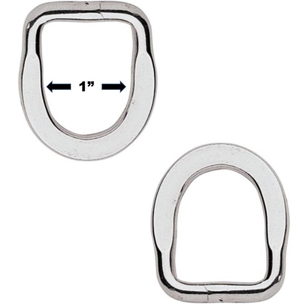 2 Pack Flat Saddle Dee 1" Stainless Steel