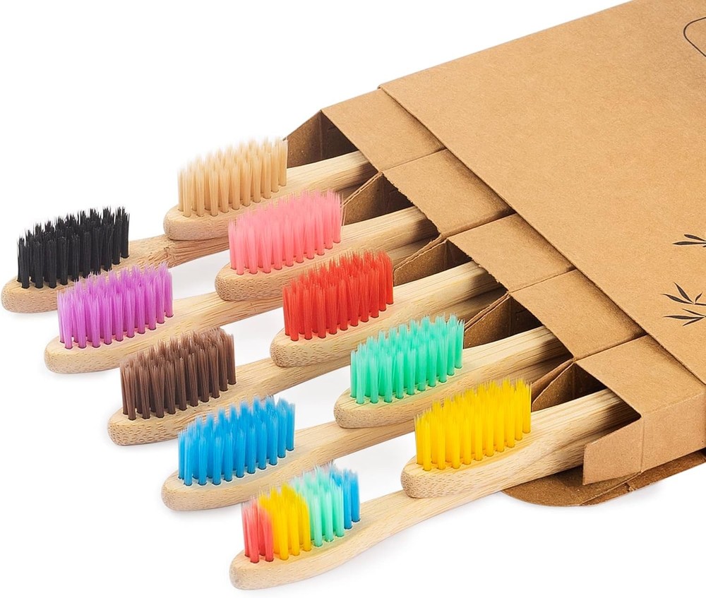 Biodegradable Bboo Toothbrushes, 10 Piece  Soft Bristles