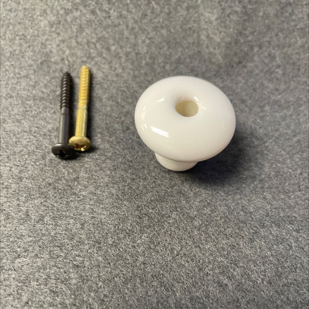 (12 Pack) 1-1/4" Ceramic Center Hole Knob White