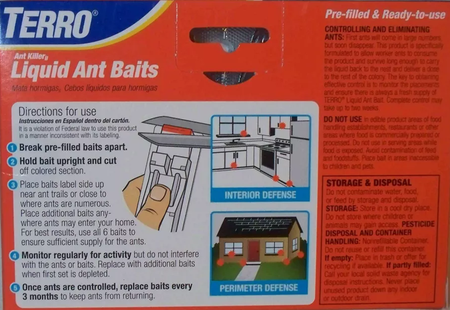 TERRO Ant Killer Baits, Liquid Ant Baits, Package of 6 Bait Stations