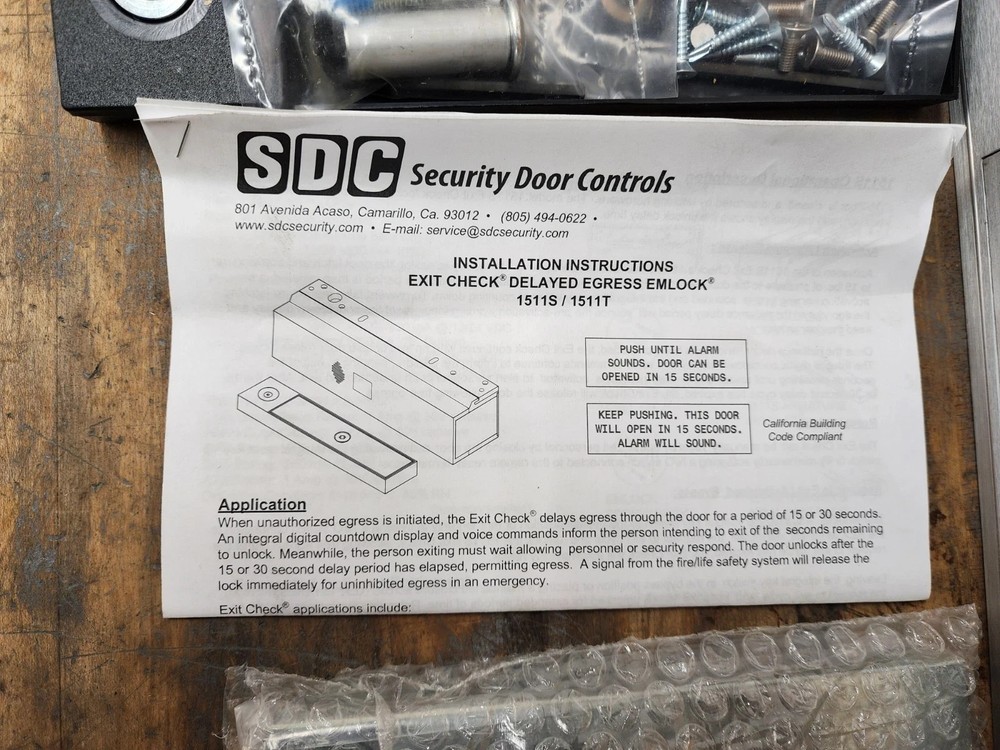 SDC 1511S Series Exit Check W/ Integrated Delayed Electromagnetic Lock 1650 lbs
