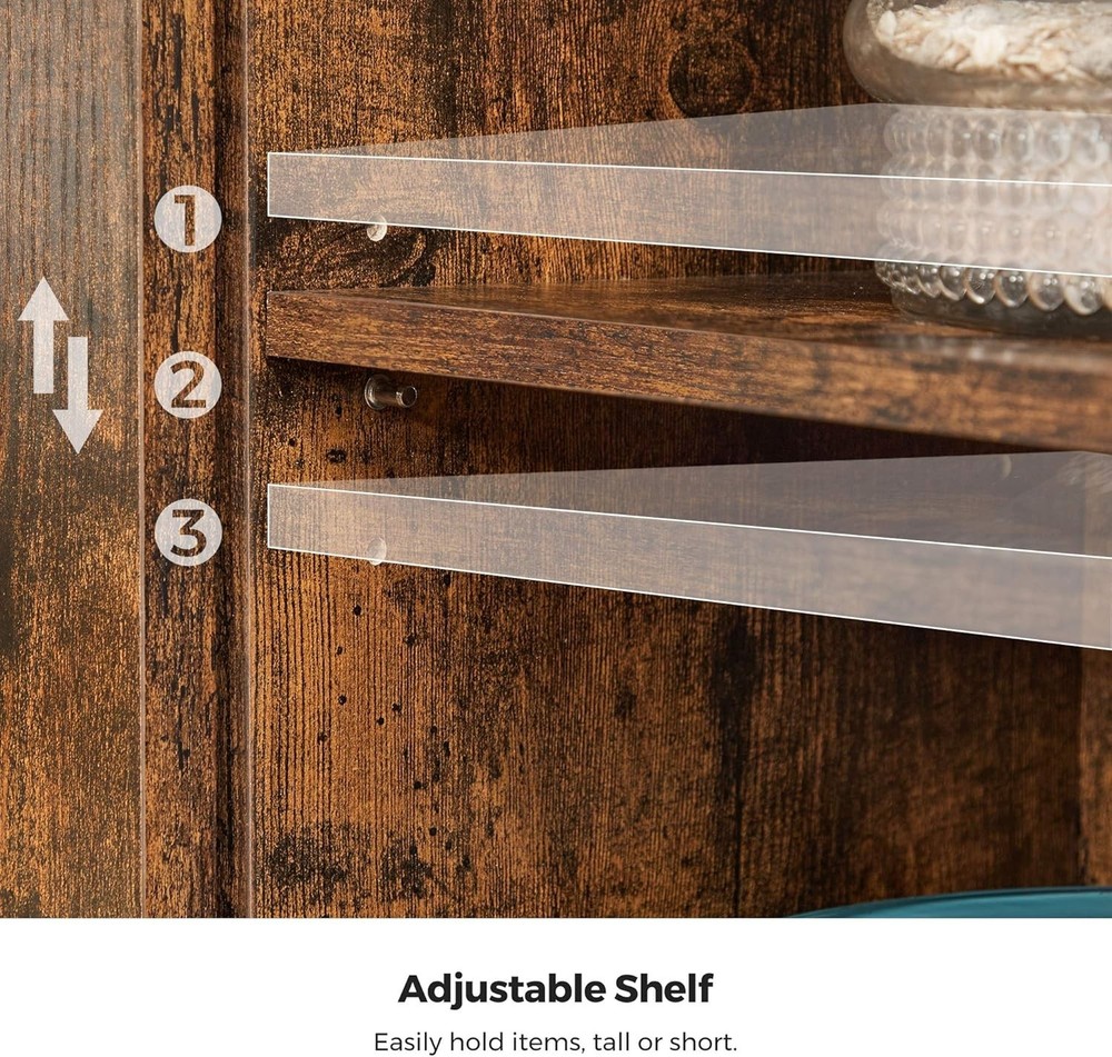 Versatile Sideboard with 1 Sliding Barn Door, Adjustable Shelves, 3 Compartments