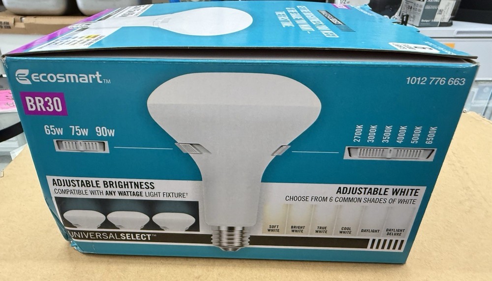 Universal Select - 65/75/90-Watt -ecosmart BR30 - Flood Lights Dimmable- 6 Bulbs