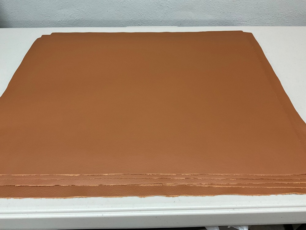 4 Large smooth Leather panels 18" x 24" first Quality SADDLE