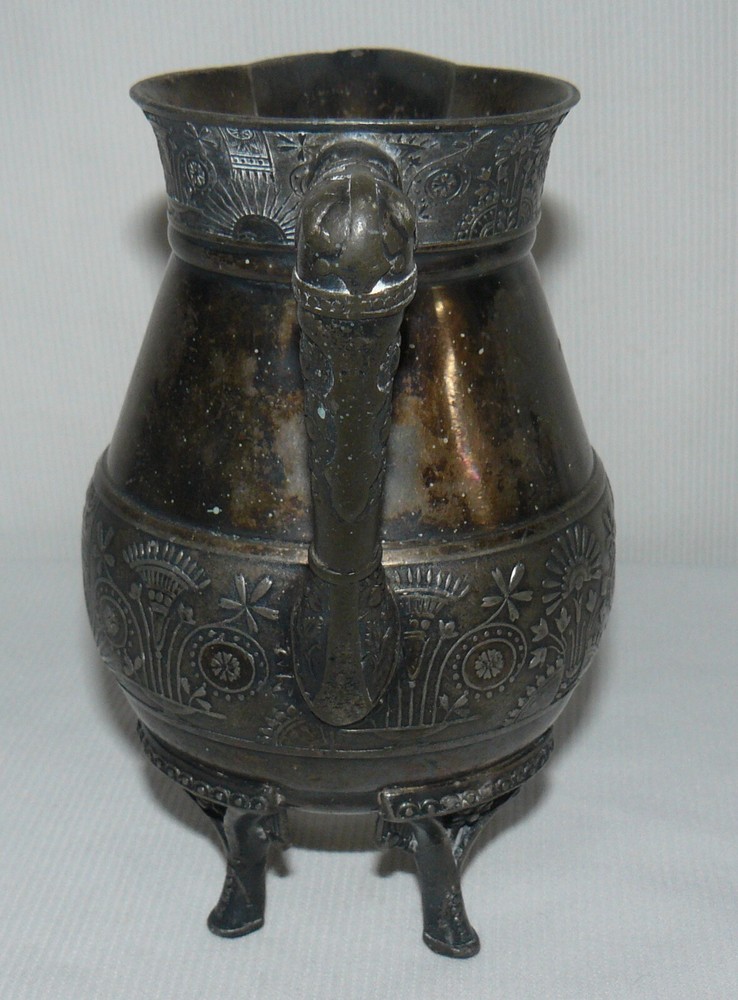Silver Plated 4 Footed Creamer Pitcher Deco Style