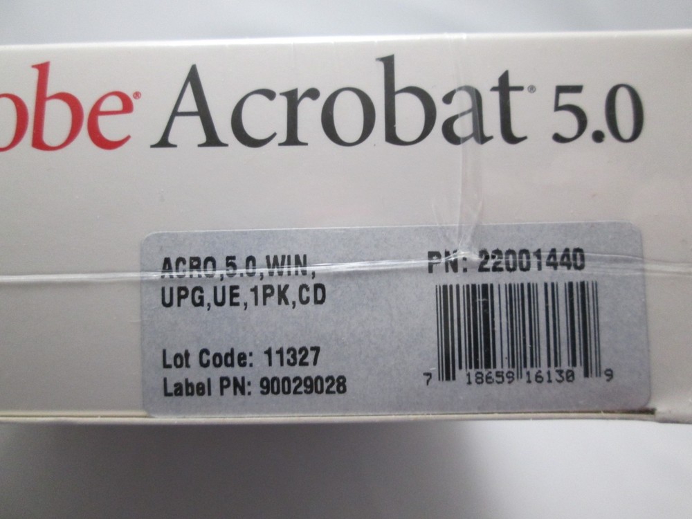 Adobe Acrobat 5.0 Update for Windows New Sealed in Box