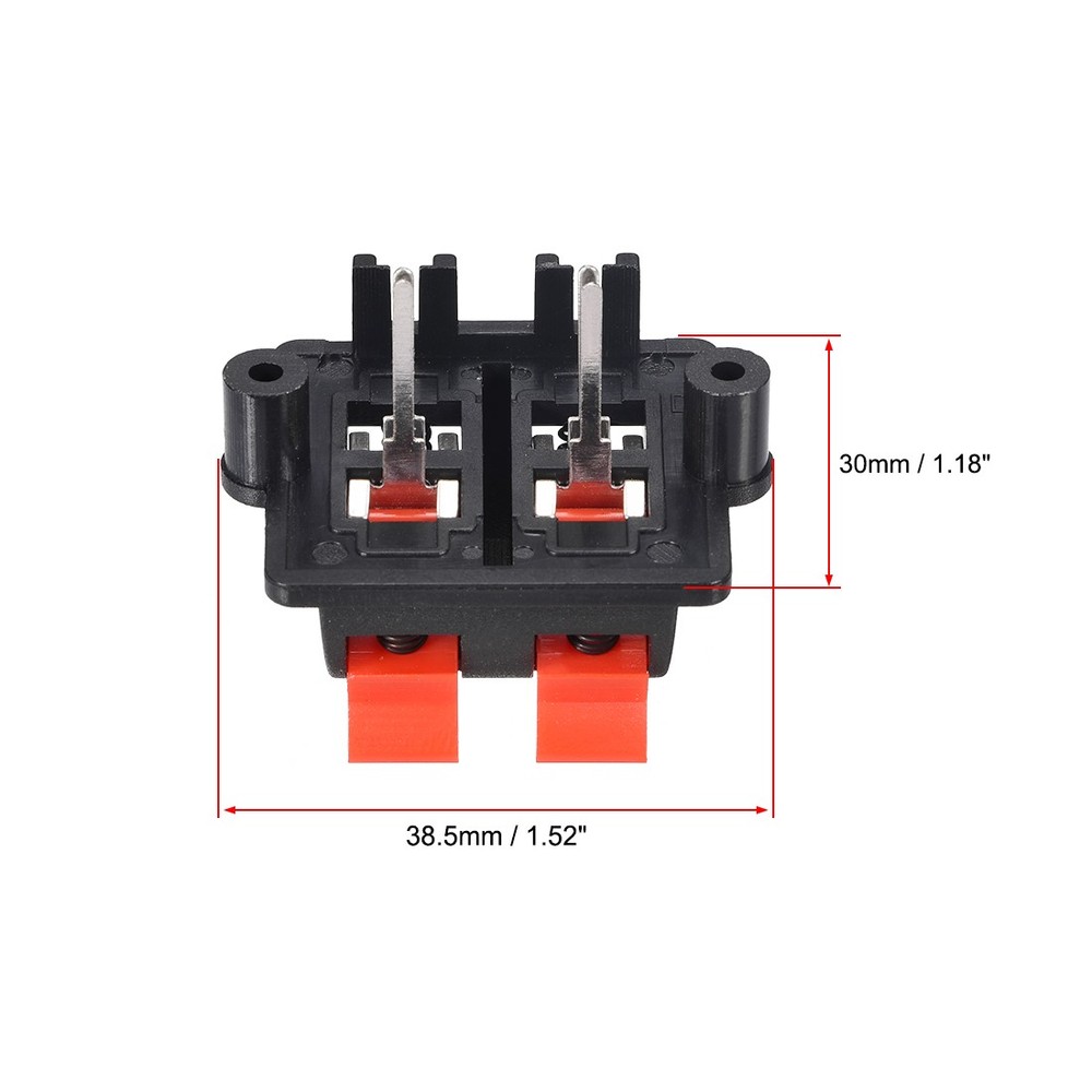 4 Way Speaker Spring Audio Connector Cable Black Red WP4-03 2pcs