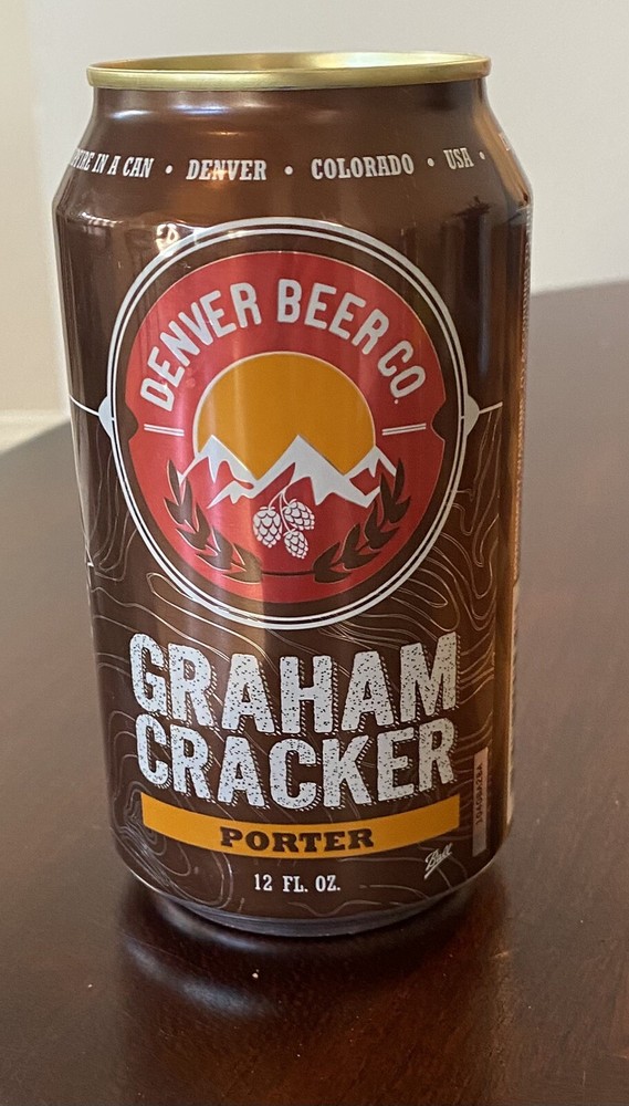 Denver Beer Co Graham Cracker Porter Empty Beer Can Bottom Opened